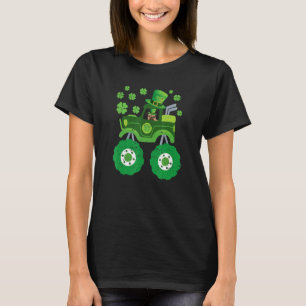 Leprechaun Monster Truck Pugs St Patricks Day Dog T-Shirt