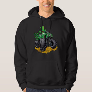 Leprechaun Monster Truck Shamrock St Patrick Day B Hoodie