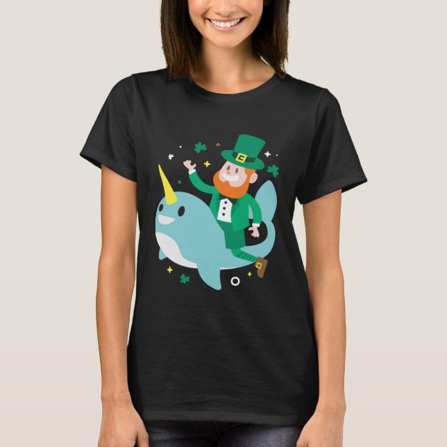 Leprechaun Narwhale  Cute St Patricks Day 2020 Boy T-Shirt (Front)