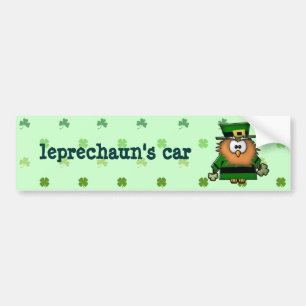 leprechaun owl bumper sticker