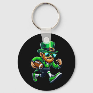 Leprechaun Playing Football St Patricks Day Sport Keychain
