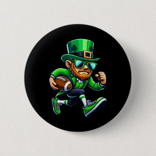 Leprechaun Playing Footll St Patricks Day Sport Me 2 Inch Round Button