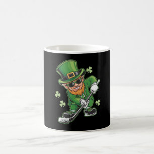 Leprechaun Playing Hockey St Patrick's Day Irish Coffee Mug