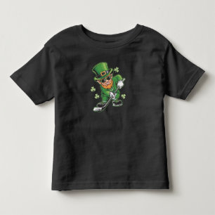 Leprechaun Playing Hockey St Patrick's Day Irish Toddler T-shirt