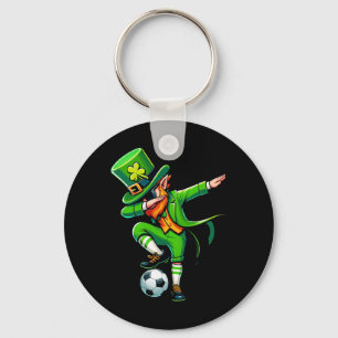 Leprechaun Playing Soccer St Patricks Day Sport Me Keychain