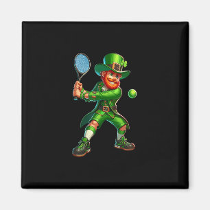 Leprechaun Playing Tennis Shamrock St Patricks Day Magnet