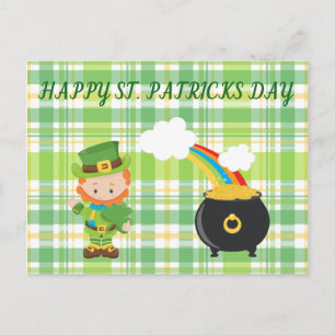 Leprechaun & Pot of Gold. Postcard