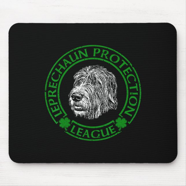 Leprechaun Protection League Irish Wolfhound  Mouse Pad (Front)