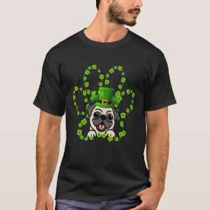 Leprechaun Pug Shamrock Irish St Patricks Day Dog T-Shirt