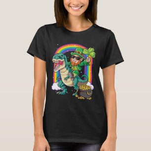 Leprechaun Riding Dinosaur St Patricks Day Boys Me T-Shirt