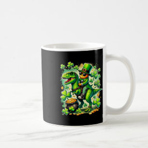 Leprechaun Riding T Rex Dinosaur St Pat Trex Patri Coffee Mug