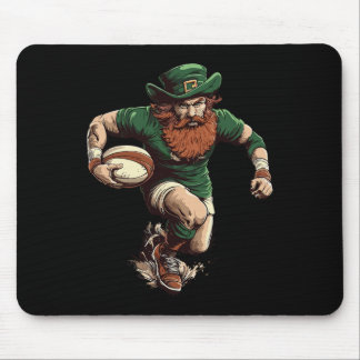 Leprechaun Rugby Funny Rugby Player St Patricks Da Mouse Pad