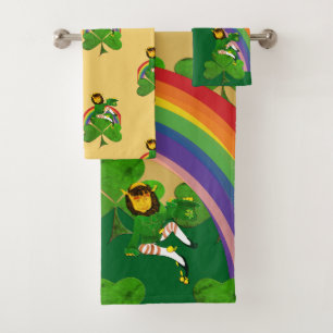 Leprechaun Shamrock Bath Towel Set