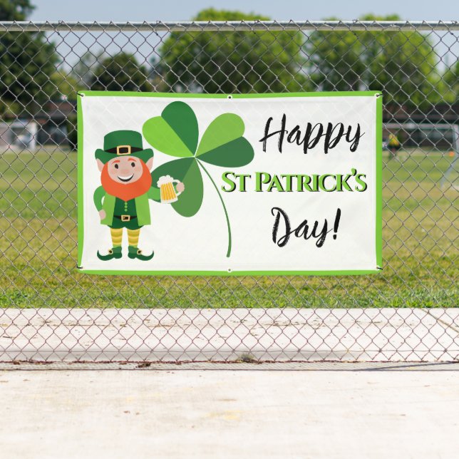  Leprechaun  Shamrock Happy St Patrick’s Day Banner (Insitu)