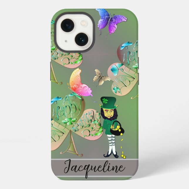 Leprechaun & Shamrock  iPhone Case (Back)
