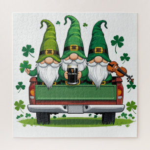 Leprechaun Shamrock irish music Jigsaw Puzzle