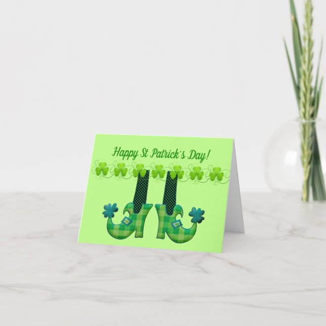 Leprechaun Shoes St Patrick's Day Card (Front)