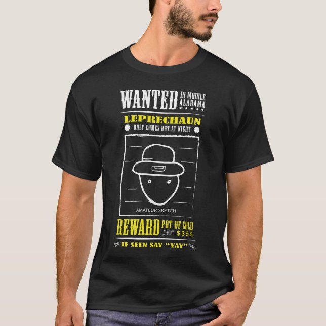Leprechaun Sketch Mobile Alabama St Patrick'S Esse T-Shirt (Front)