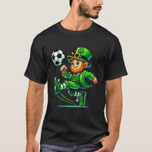 Leprechaun Soccer St Patricks Day Player Boys Men  T-Shirt