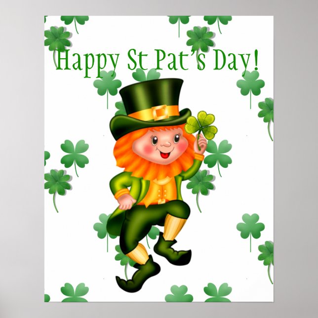 Leprechaun St Patrick's Day Poster (Front)