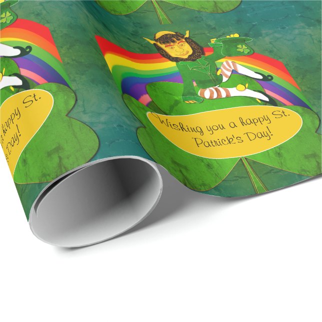 Leprechaun St. Patrick's Day Wrapping Paper (Roll Corner)