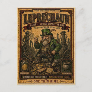 Leprechaun, Vintage Circus Monster Postcard