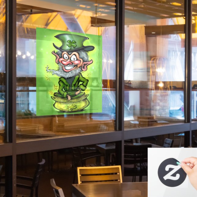 Leprechaun Window Cling (Restaurant Window)