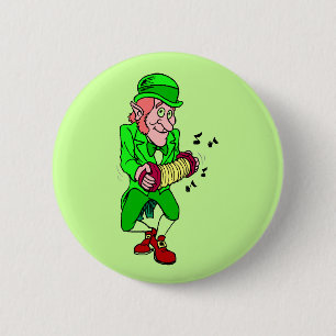 Leprechaun with Accordian Button