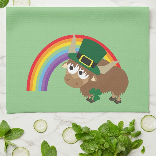 Leprechaun Yak Kitchen Towel (Folded)