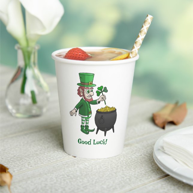 Leprechauns Good Luck Paper Cups (Insitu)