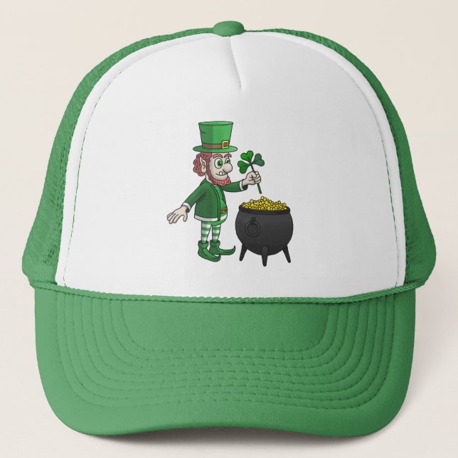 Leprechauns Saint Patrick's Day Trucker Hat (Front)