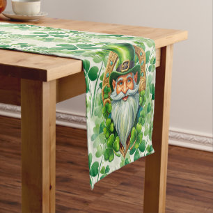 Leprechauns & Shamrocks St Patricks Day Short Table Runner