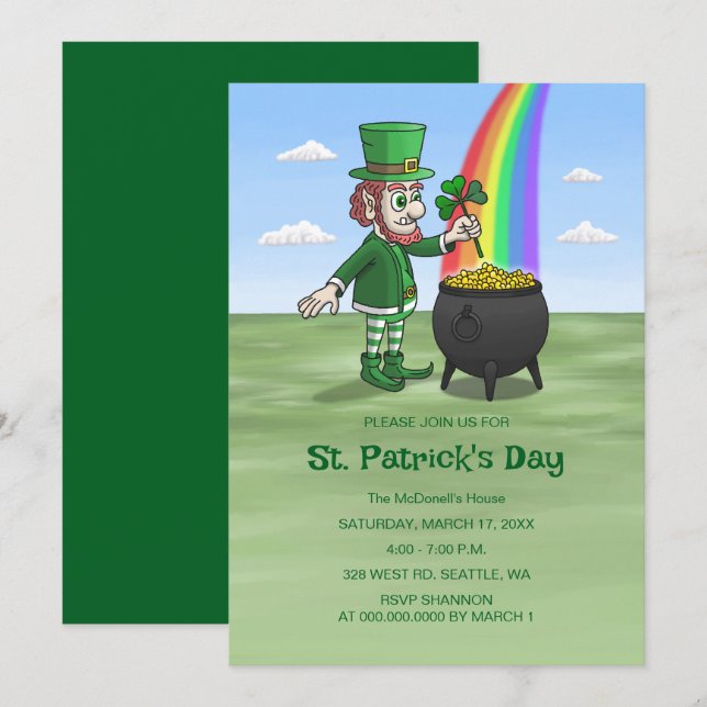 Leprechauns St. Patrick's Day Invitation (Front/Back)