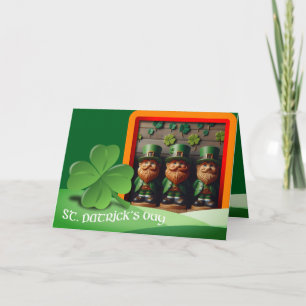 Leprechauns St Patrick's Day text + add Photo HGC3 Card