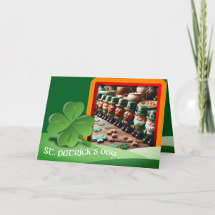 Leprechauns St Patrick's Day text + add Photo HGC5 Card