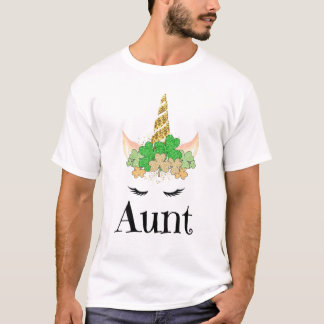Lepricorn Auntie Unicorn St. Patrick's Day Funny W T-Shirt