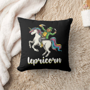 Lepricorn Leprechaun Unicorn St Patrick's Day Throw Pillow