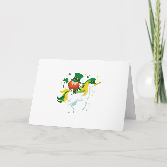 Lepricorn Unicorn St Patricks Day Kids or Girl Card (Front)
