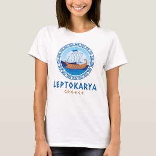 Leptokarya, Greece Greek Ship Design Women's T-Shirt