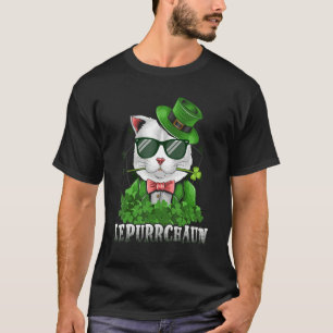 Lepurrchaun St  Patrick's Day Cat Leprechaun Shamr T-Shirt