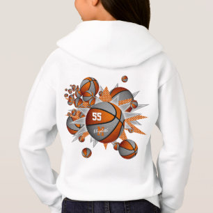 L'équipe de la fille orange gris couleurs basketba