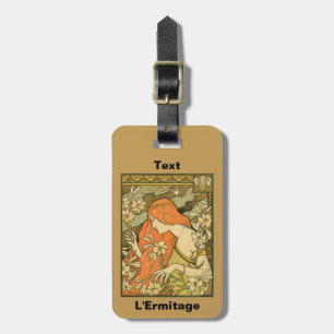 L'Ermitage French Nouveau Woman in Field of Flower Luggage Tag