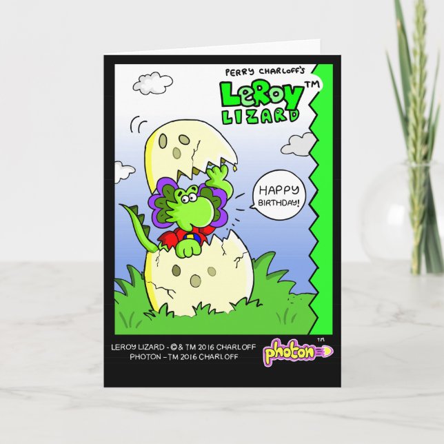 LeRoy Lizard Bonne carte de voeux d'anniversaire (Devant)