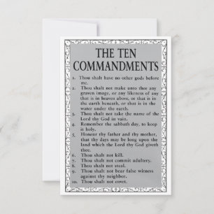 Les 10 commandements Carte de voeux plate