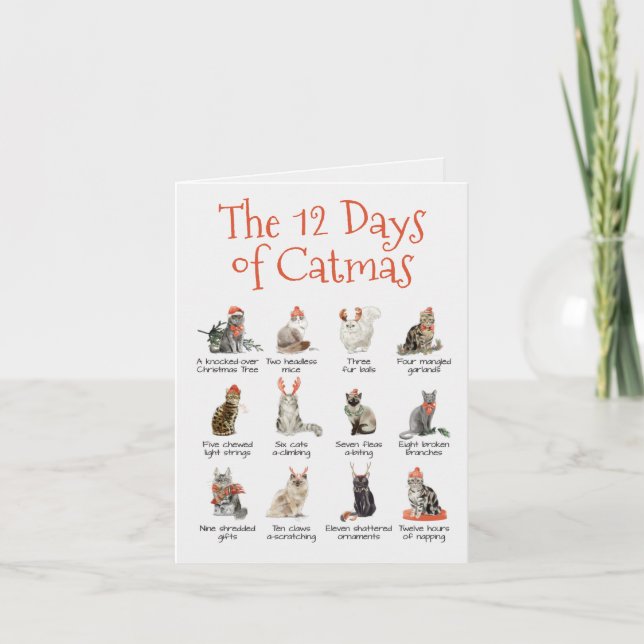 Les 12 jours de Noël Carte de voeux pliée (Devant)