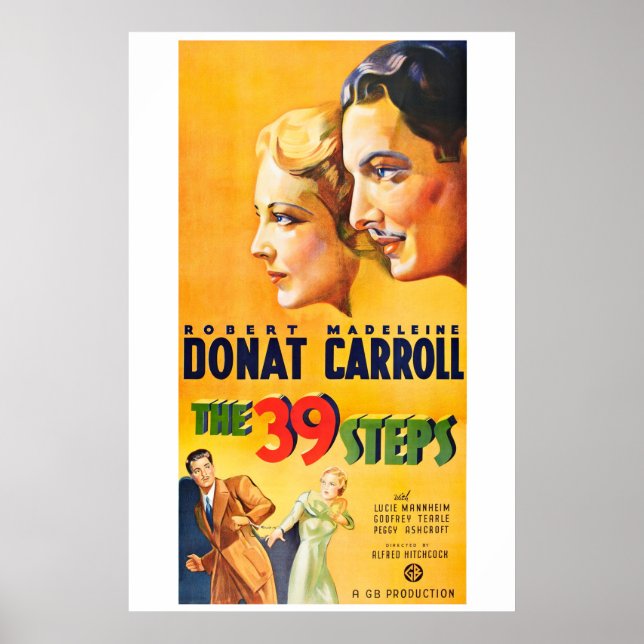 Les 39 Étapes - Poster Vintage (Devant)
