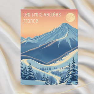 Les 3 trois Vallées France vacances ski Carte post