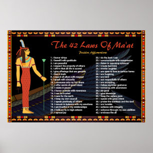 Les 42 Lois De Maat - Poster Des Affirmations Posi