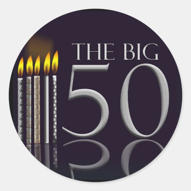 Les 50 gros autocollants d'anniversaire noirs (Devant)