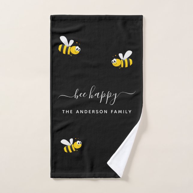 Les abeilles noires joyeuses bumble abeilles été a (Serviette à main)